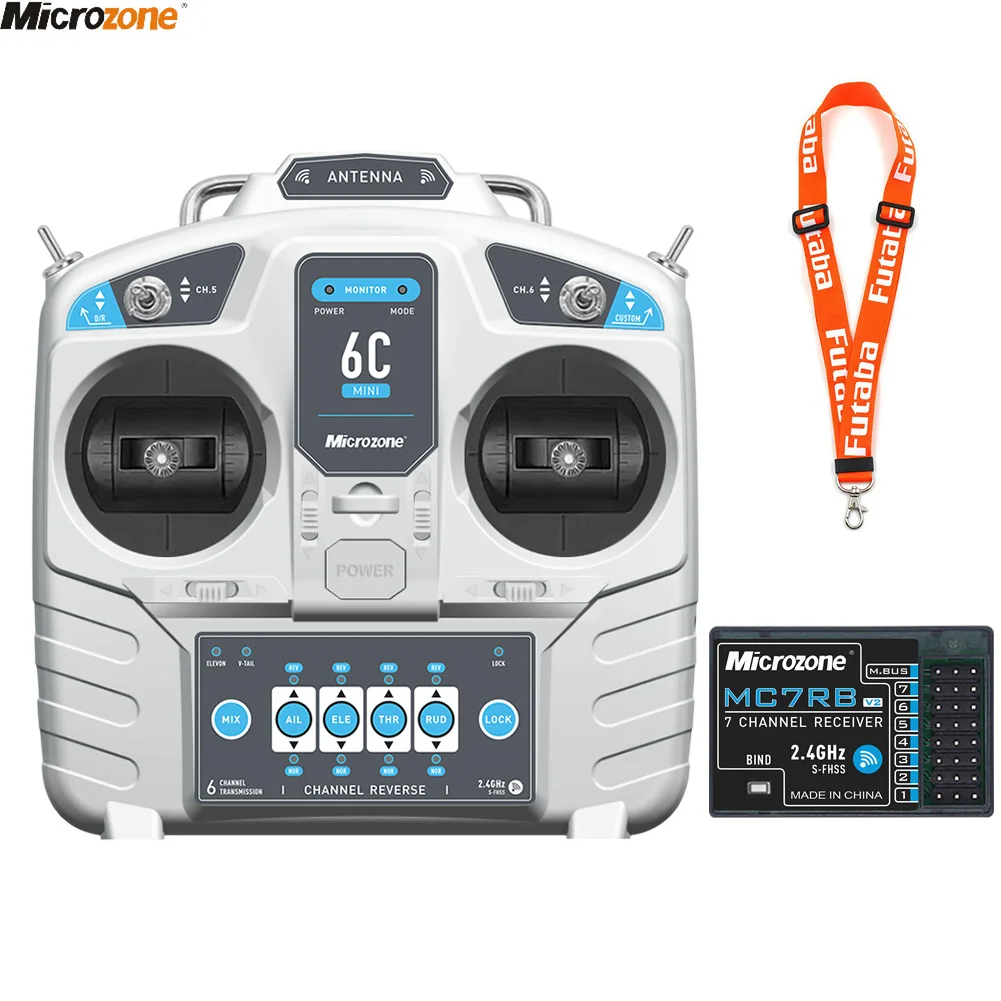 Rc Hobby Toys - ไมโครโซน MC6C V2ขนาดเล็ก2.4G เครื่องส่งสัญญาณควบคุม6CH พร้อมตัวรับสัญญาณระบบวิทยุสำหรับเครื่องบิน RC
