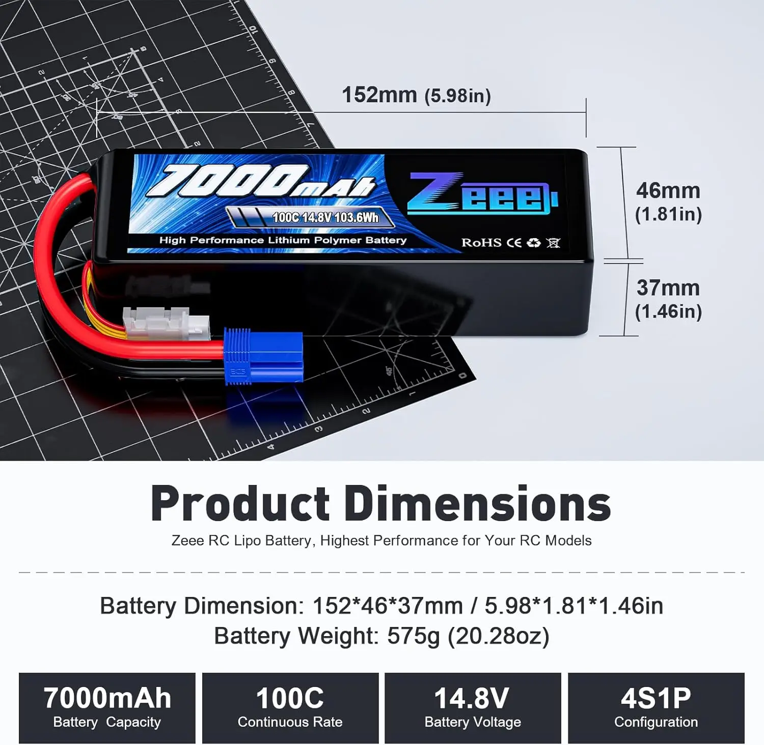 Zeee 4S 7000mAh FPV Drone แบตเ - Rc Hobby Land บทวิจารณ์และราคา