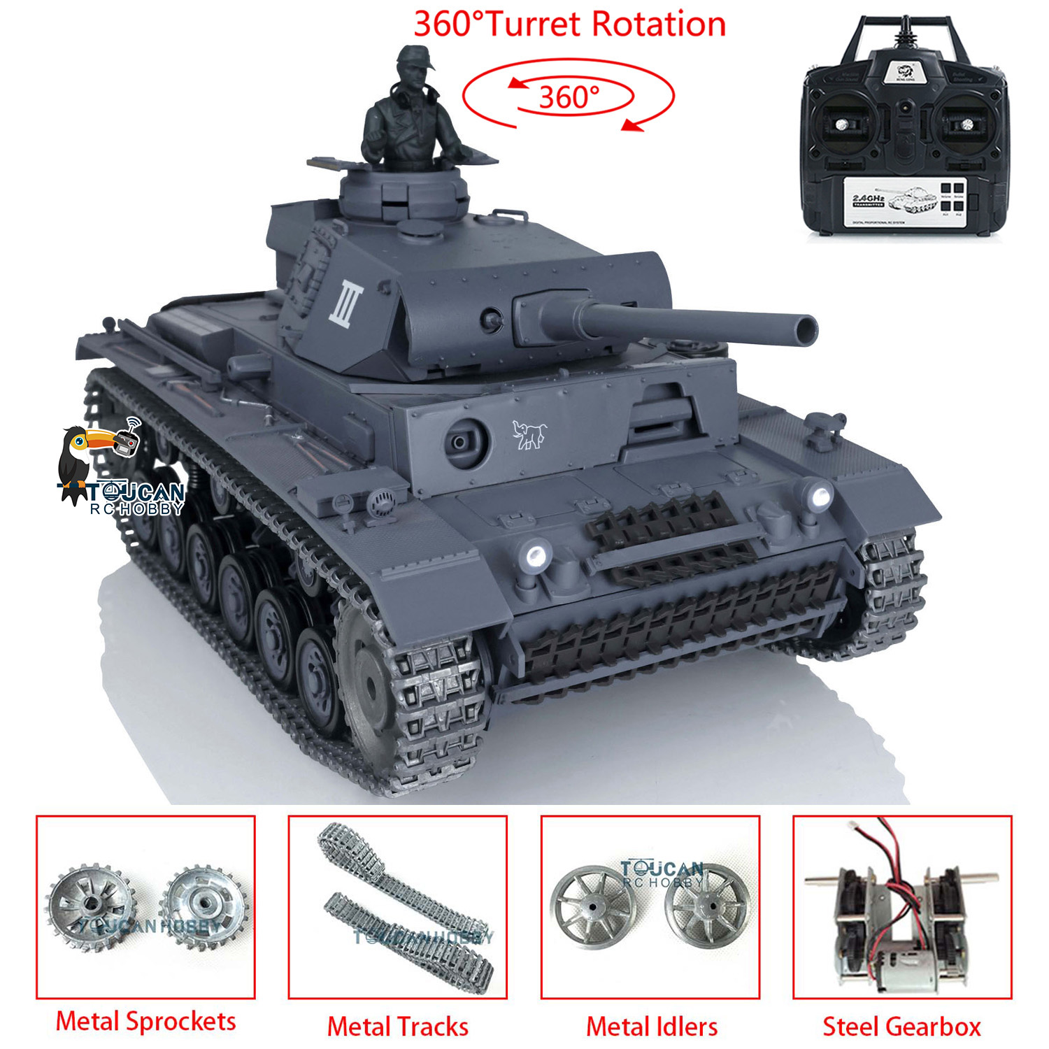รถถังบังคับวิทยุ Henglong 1/16 - Rc Hobby Land บทวิจารณ์และราคา
